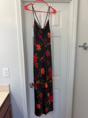 Old navy occasion edit red and black slip dress